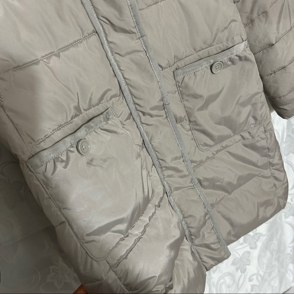 Gap Kids Muted Shiny Stone Grey Waterproof Parka Winter Jacket - Picture 4 of 12